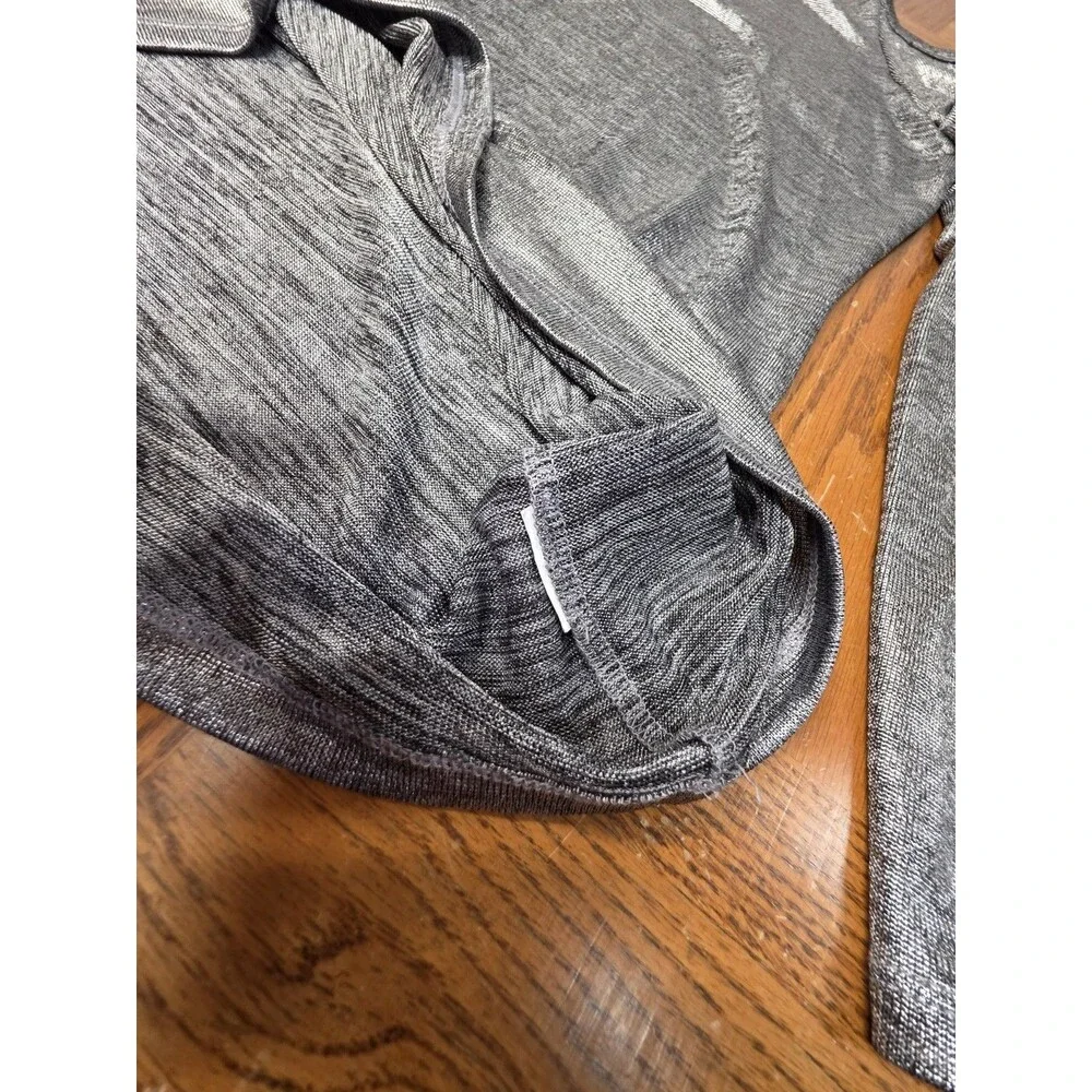 Michael Kors Women's Silver Metallic Off Shoulder Top Size XL Long Sleeve